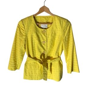 X2- Banana Republic Vibrant Yellow Belted Jacket small